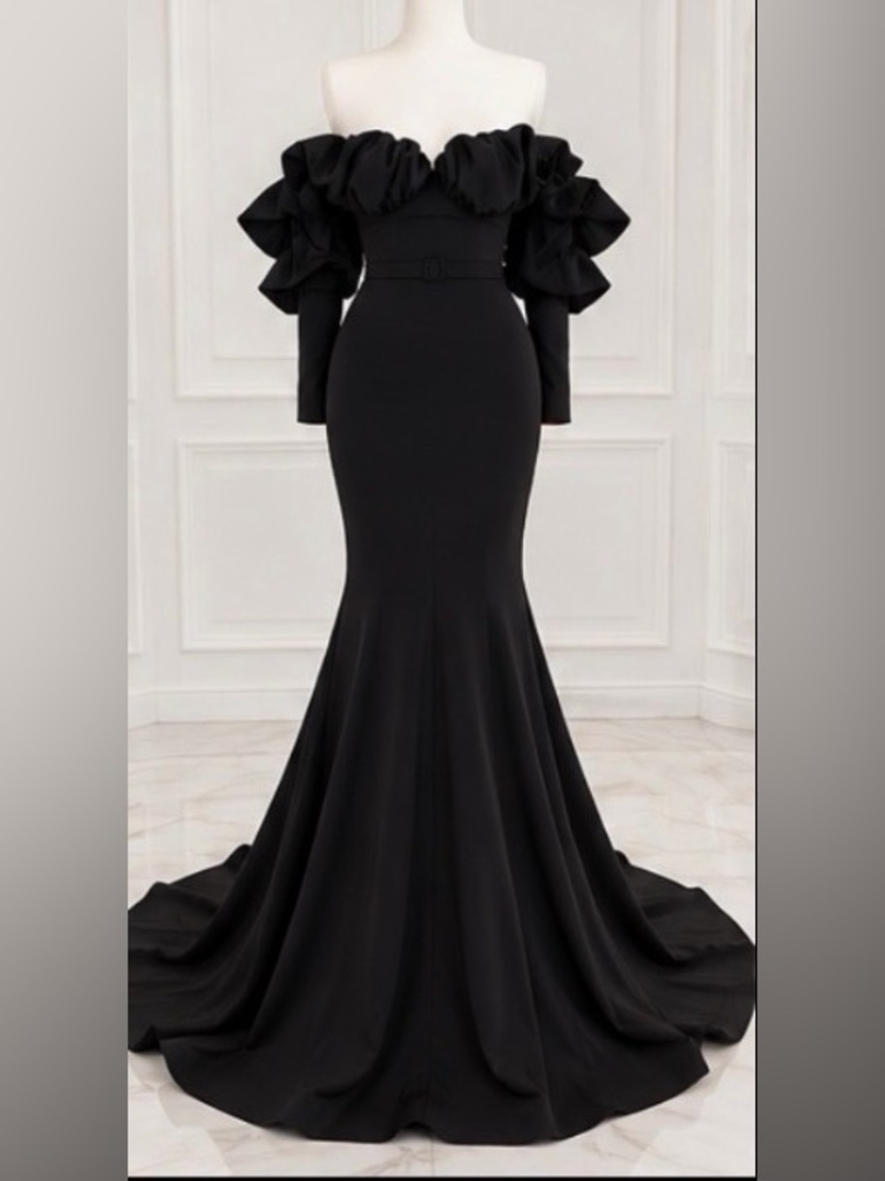 NWT NOUR FATHALLAH DESIGNER STRAPLESS MERMAID GOWN w/TRAIN Sz 6 STRETCHY SEXY!